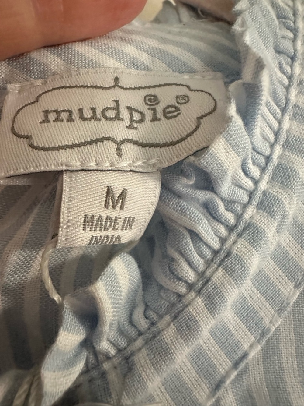 Mud Pie Light Blue and White Striped Maxi Dress - Picture 3 of 4